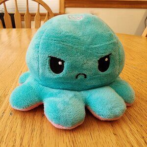 TeeTurtle Aqua/Pink The Original Reversible Octopus Plushie Stuffed Animal Toy